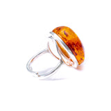 Big Amber Cocktail Ring- Rings- Baltic Beauty