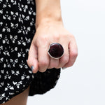 Handmade Oversized Cherry Amber Ring- Rings- Baltic Beauty