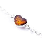 Reversible Dainty Amber Heart Bracelet- Bracelets- Baltic Beauty