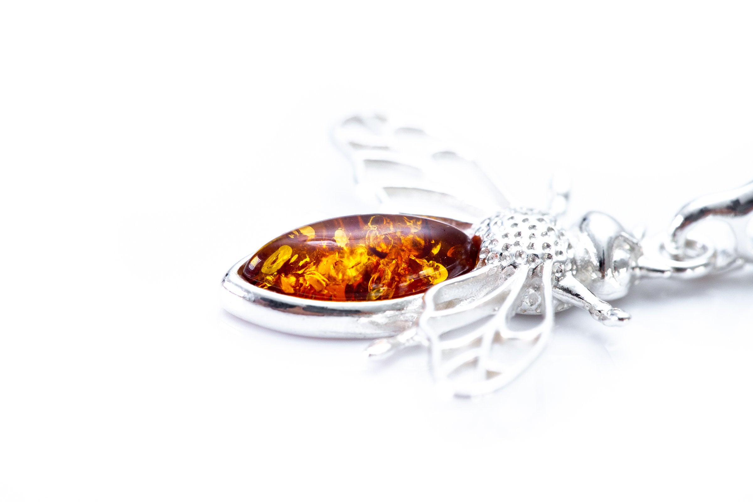 Amber Bee Necklace- Necklaces- Baltic Beauty