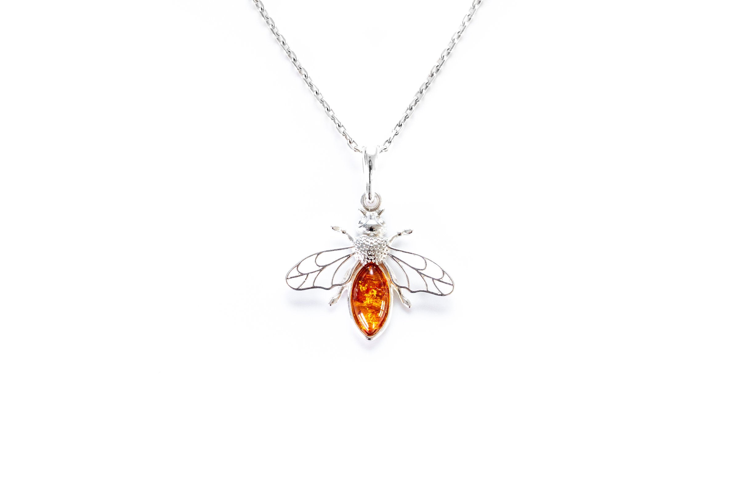 Amber Bee Necklace- Necklaces- Baltic Beauty