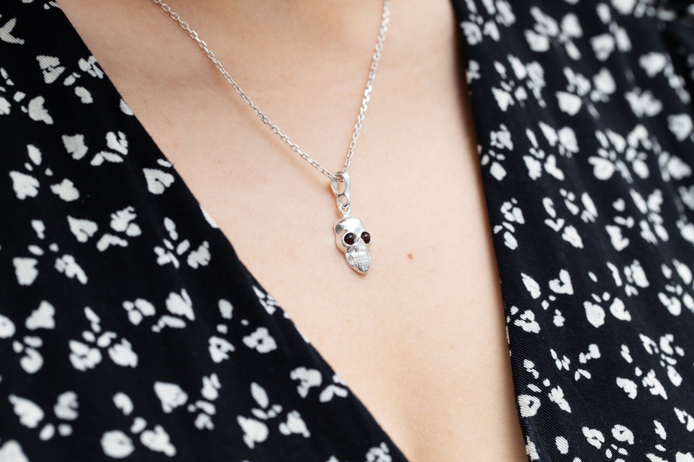 Dainty 2024 skull necklace