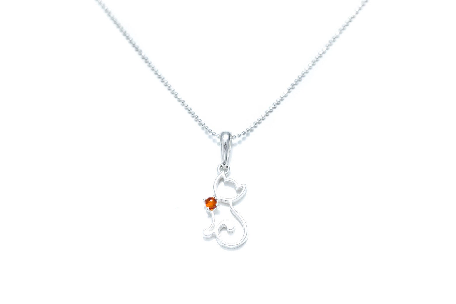 Dainty Cat Charm Necklace- Necklaces- Baltic Beauty