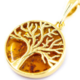 Large Gold Plated Tree of Life Pendant- Necklaces- Baltic Beauty