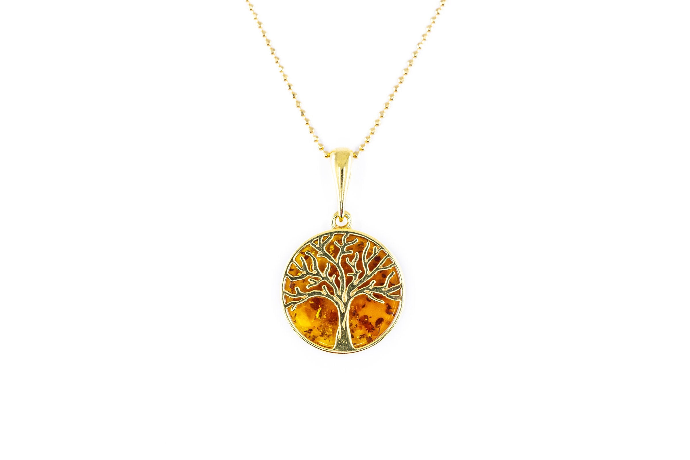 Large Gold Plated Tree of Life Pendant- Necklaces- Baltic Beauty