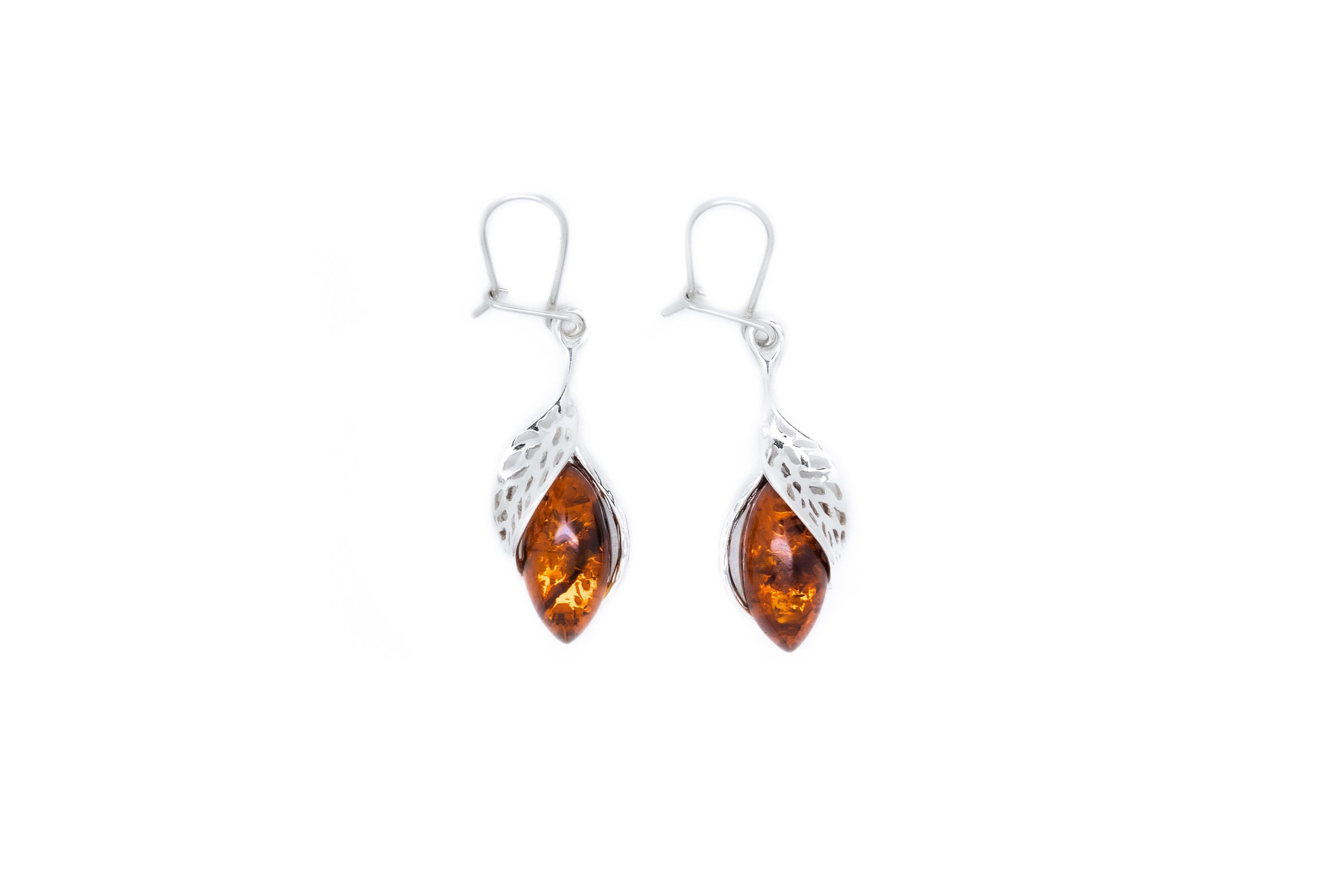 Fancy Top Cognac Amber Earrings- Earrings- Baltic Beauty
