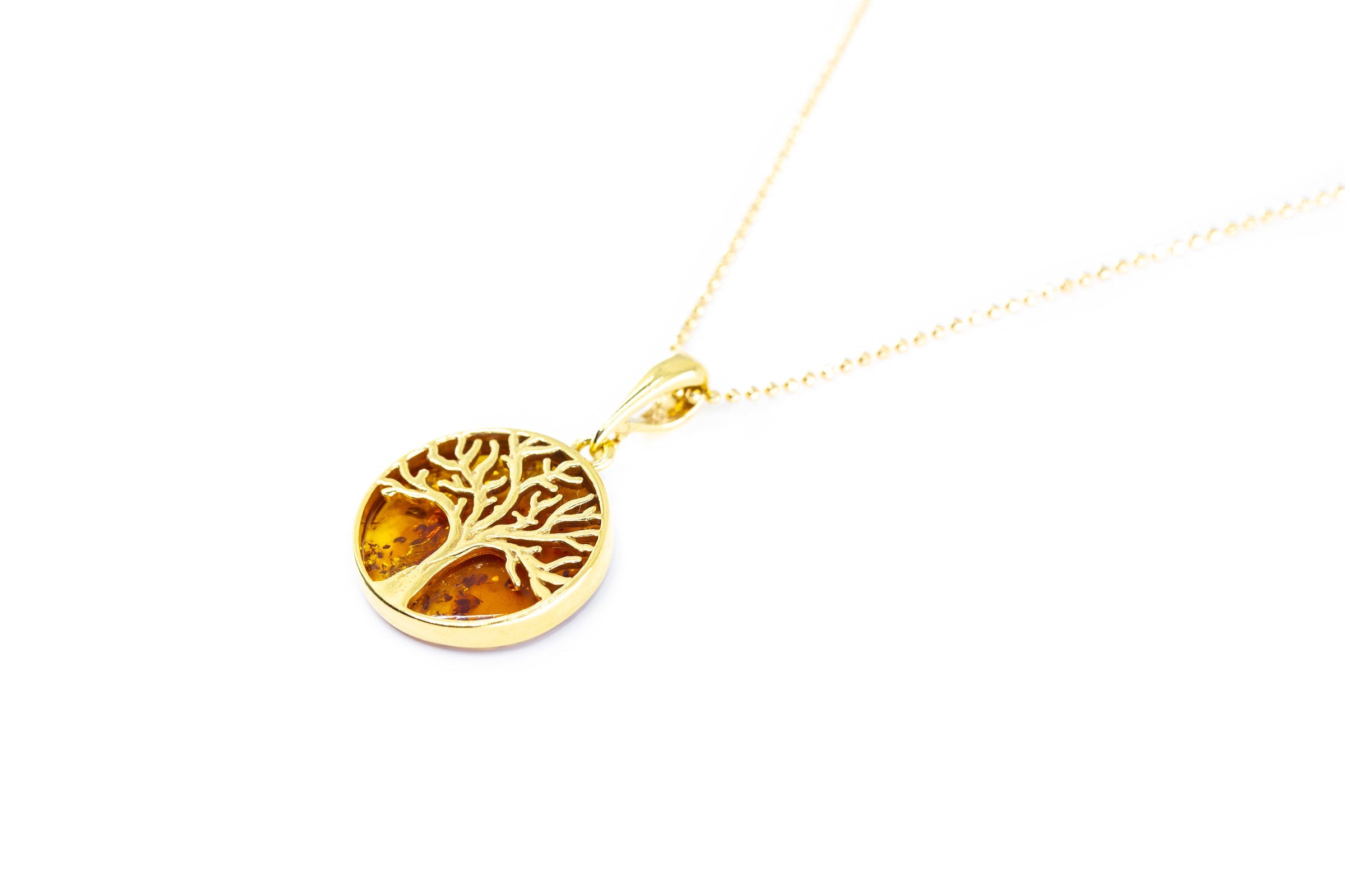 Large Gold Plated Tree of Life Pendant- Necklaces- Baltic Beauty