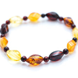 Elegant Multicolour Faceted Amber Bead Bracelet- Bracelets- Baltic Beauty