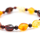 Elegant Multicolour Faceted Amber Bead Bracelet- Bracelets- Baltic Beauty