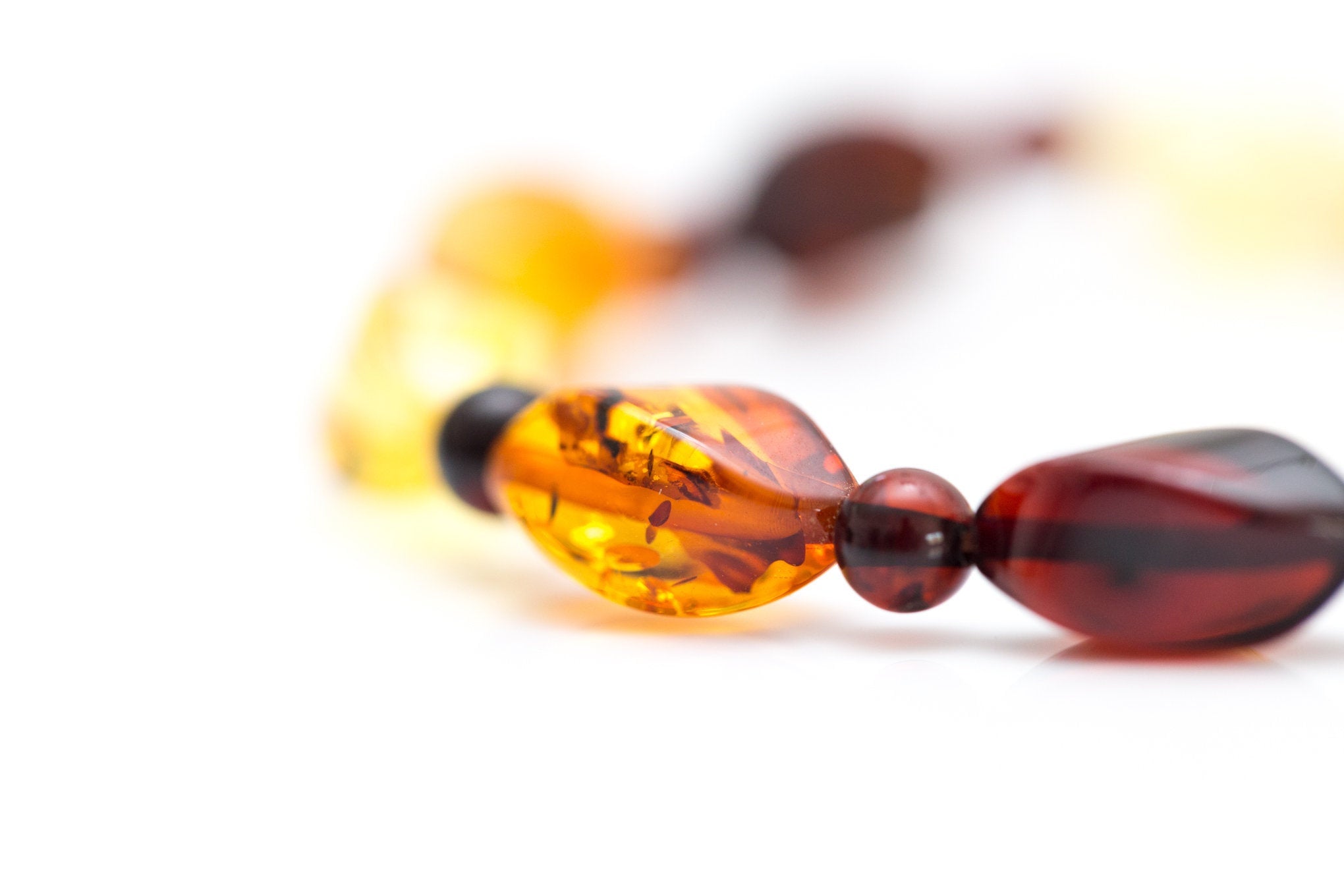 Elegant Multicolour Faceted Amber Bead Bracelet- Bracelets- Baltic Beauty