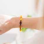 Elegant Multicolour Faceted Amber Bead Bracelet- Bracelets- Baltic Beauty