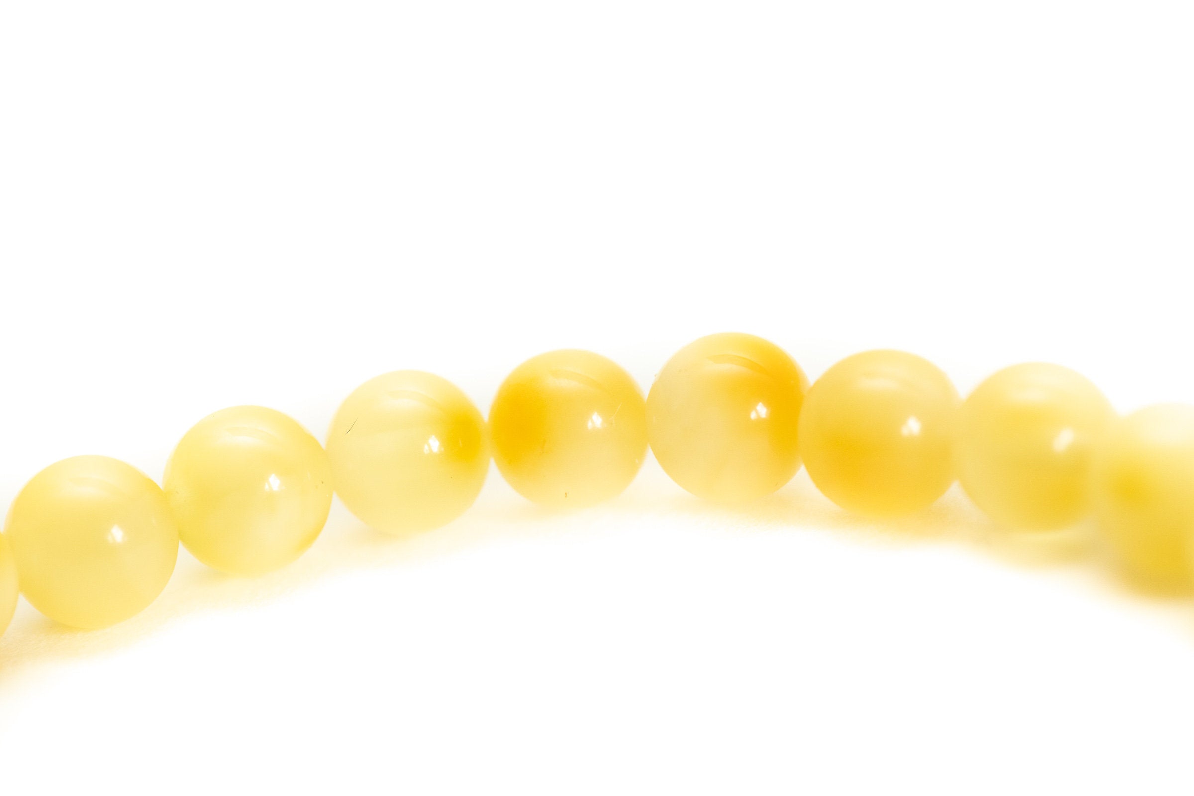 Mini Butterscotch Yellow Amber Sphere Bracelet- Bracelets- Baltic Beauty