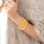 Mini Butterscotch Yellow Amber Sphere Bracelet- Bracelets- Baltic Beauty