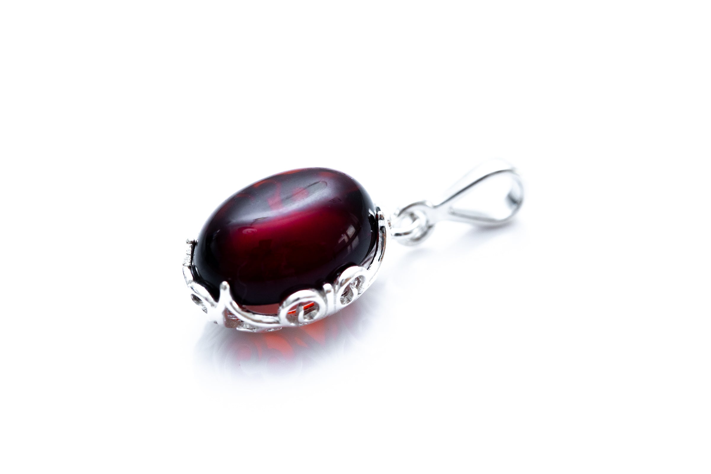 Demi Cherry Amber Drop Pendant- Necklaces- Baltic Beauty