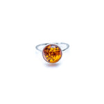 ESSENTIALS Amber Solitaire Ring- Rings- Baltic Beauty