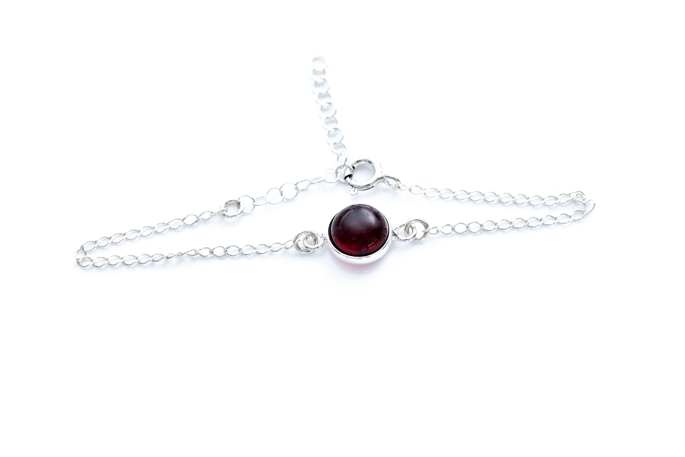 ESSENTIALS Cherry Amber Link Chain Bracelet- Bracelets- Baltic Beauty