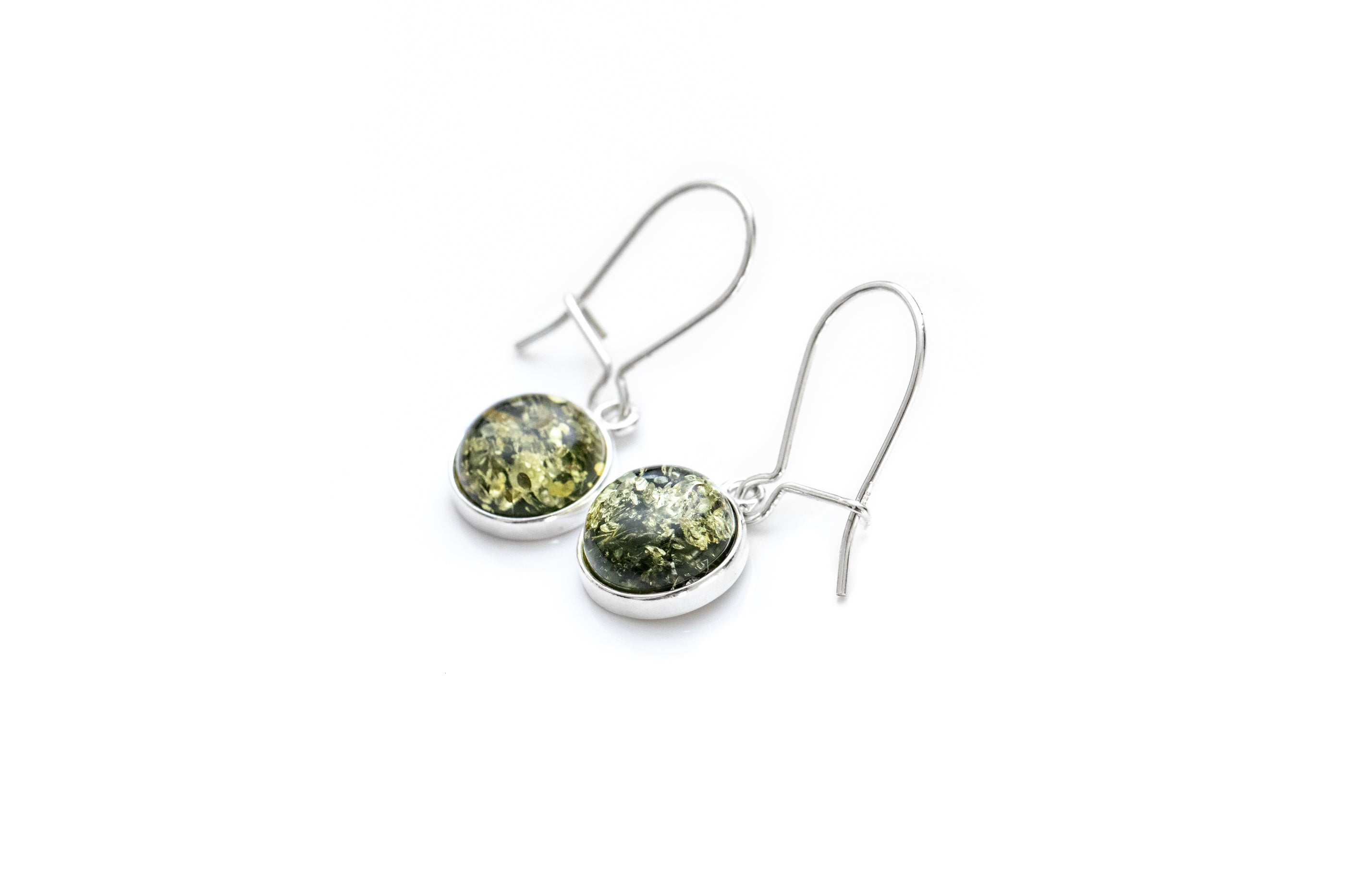ESSENTIALS Green Amber Drop Earrings- Earrings- Baltic Beauty